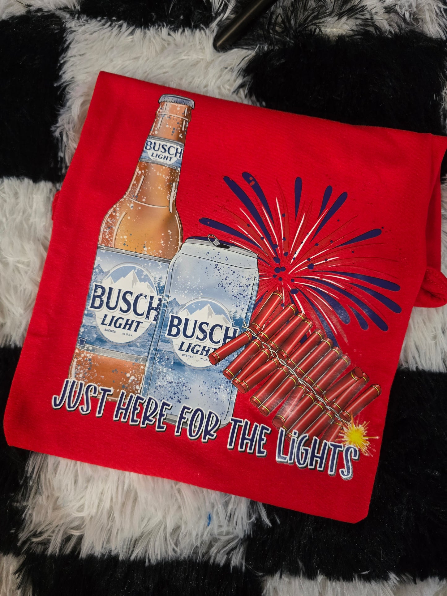 Here for the Lights Tee, Busch, Red