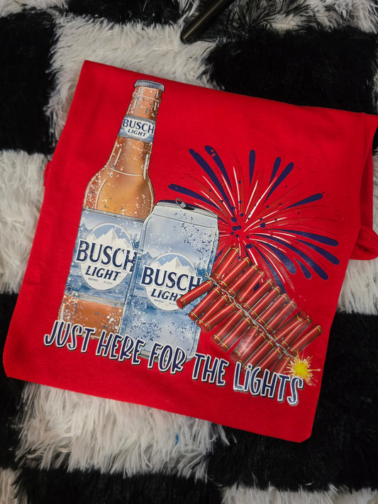 Here for the Lights Tee, Busch, Red