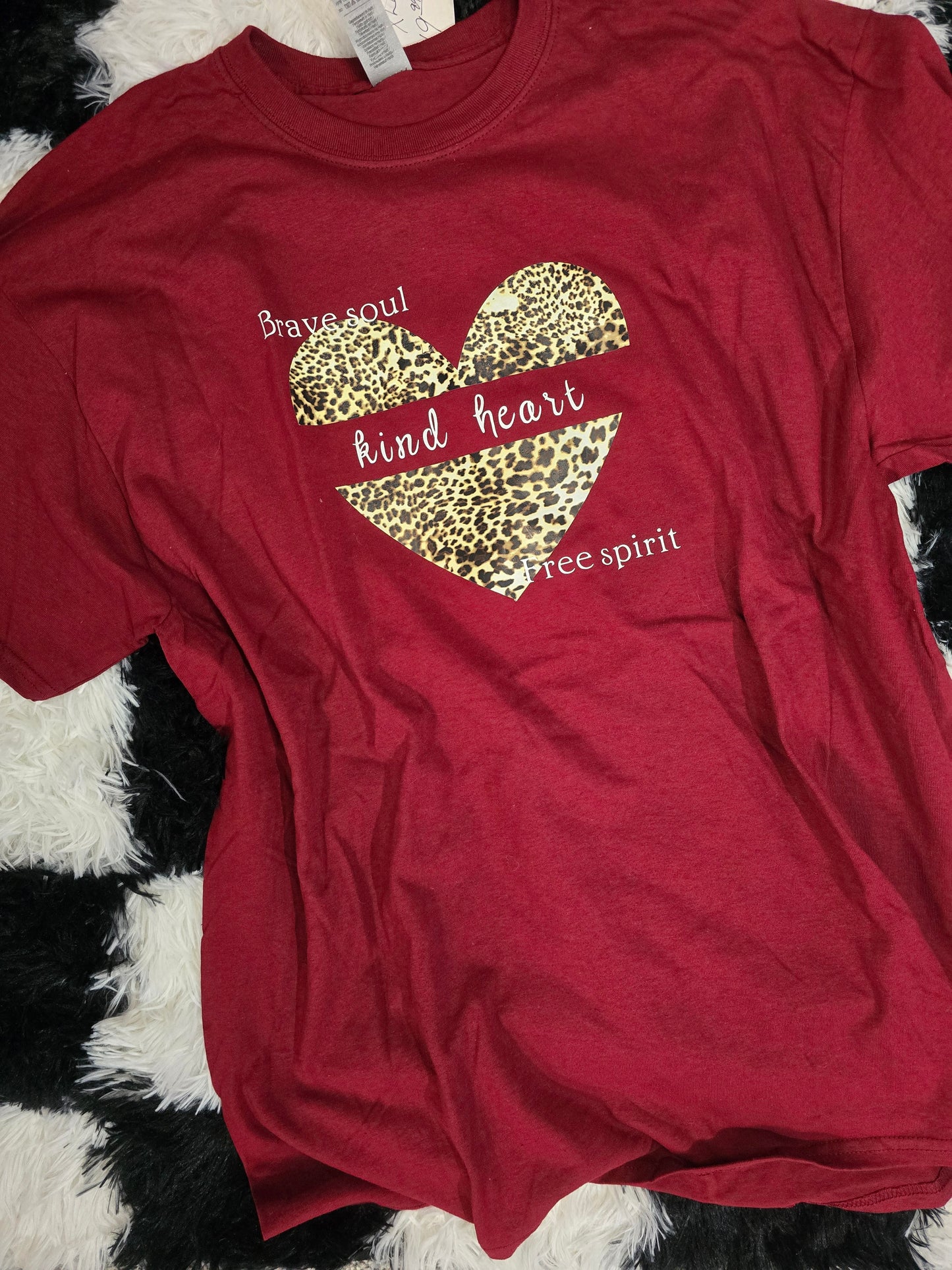 Brave Soul Leopard Heart Tee